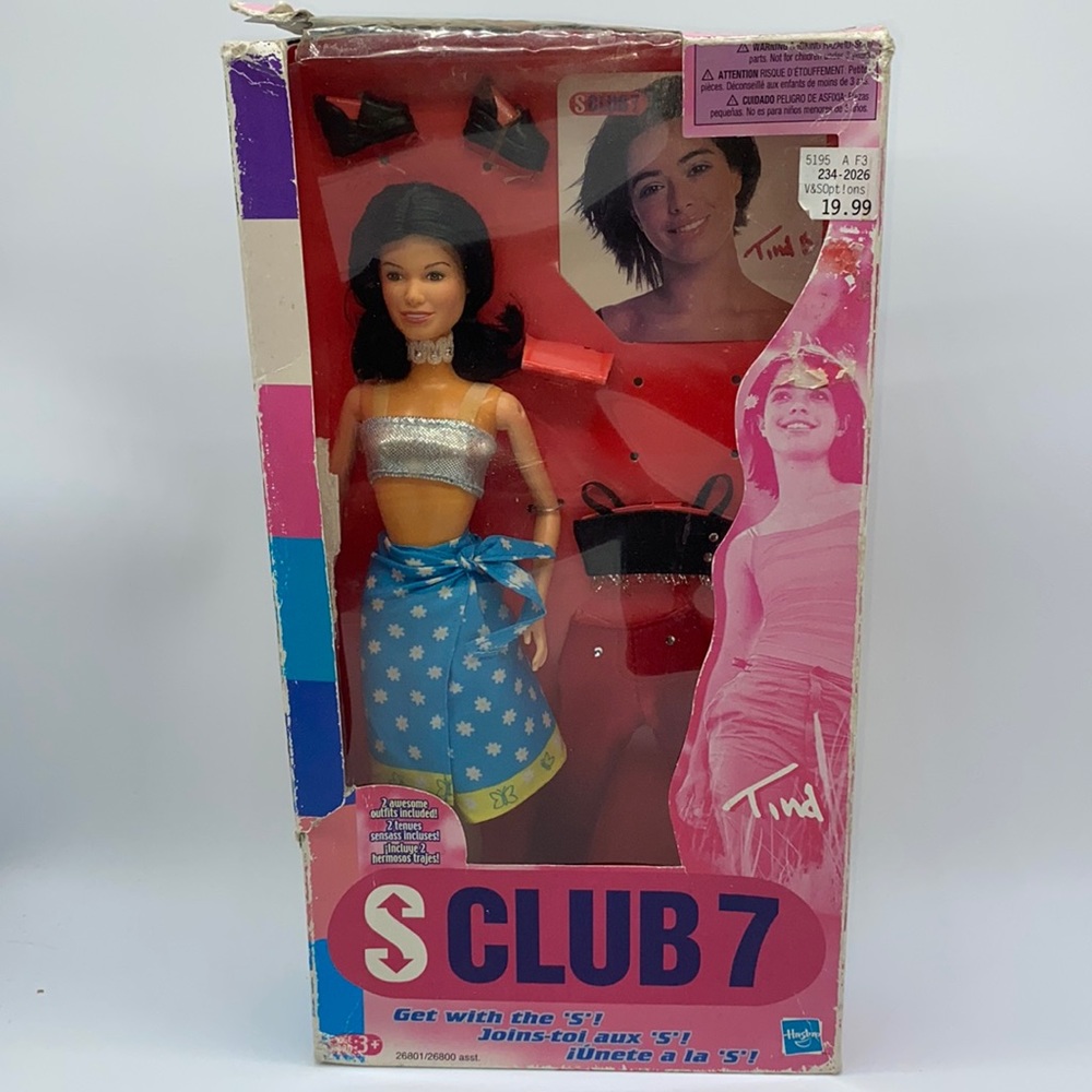 Vintage S Club 7 Tina Fashion Doll with Accessories Hasbro in Box